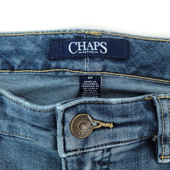 Chaps Denim Daniella Curvy Womens Size 8P Straight Leg Stretch Light Wash Blue - Picture 3 of 8